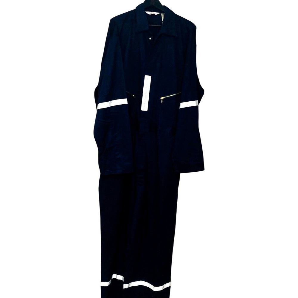 NWT Walls Coveralls Men's 50 Tall Navy Cotton Snap Zip Gorpcore Utility Overalls